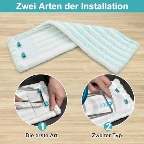 Leifheit Profi XL Mikrofaser Wischmopp Bezug 4er Set für alle Bodenwischer – Perfekte Reinigung für Zuhause!