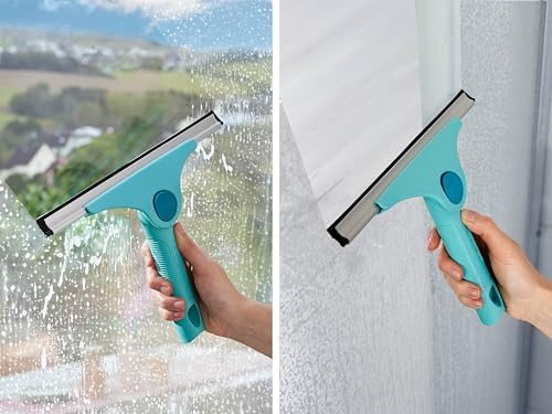 Leifheit 2in1 Fensterabzieher M Pro Reach – 28cm Wischbreite, verstellbarer Reinigungswinkel für Dusche & Fenster!