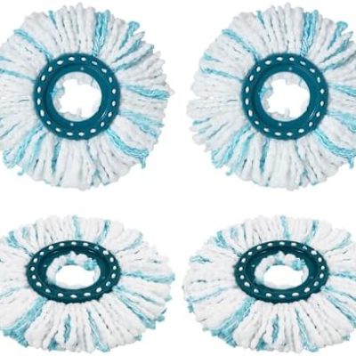 Leifheit Bodenwischer Ersatzbezug 4 Stück - Clean Twist Disc für effektive Reinigung auf allen Bodenarten