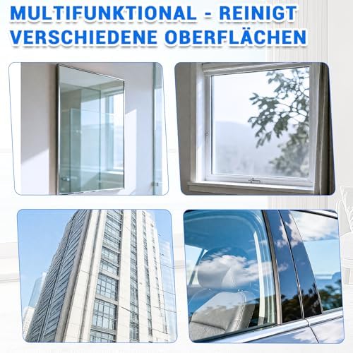 Leifheit Fensterwischer L – 3 Mikrofaser Ersatzbezüge, stark saugfähig, einfache Montage für beste Glasreinigung zuhause