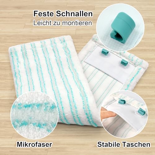 Leifheit Profi XL Mikrofaser Wischmopp Bezug 4er Set für alle Bodenwischer – Perfekte Reinigung für Zuhause!