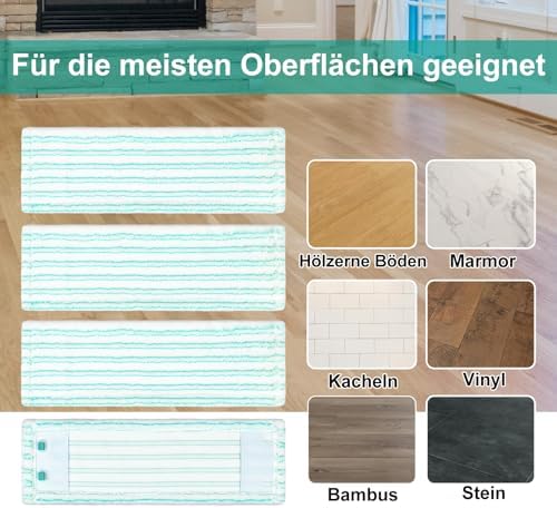 Leifheit Profi XL Mikrofaser Wischmopp Bezug 4er Set für alle Bodenwischer – Perfekte Reinigung für Zuhause!