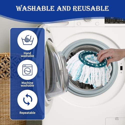 Leifheit Bodenwischer Ersatzbezug 4 Stück - Clean Twist Disc für effektive Reinigung auf allen Bodenarten