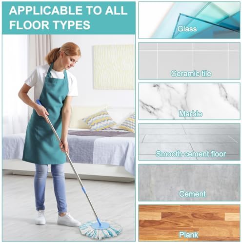 Leifheit Clean Twist Ersatzkopf 4 Stück – 2-Faser-System für jeden Boden, optimaler Schmutzfang!