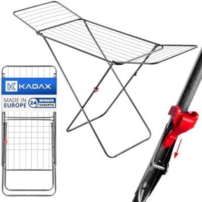 KADAX Wäscheständer Anthrazit - 18m Trockenfläche, klappbar & platzsparend für Balkon, Garten & Wohnung