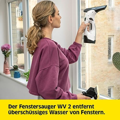 Kärcher Akku-Fenstersauger WV 2 Plus N – Effizienter Fensterreiniger mit 35 min Akkulaufzeit fürs perfekte Putzen zuhaus