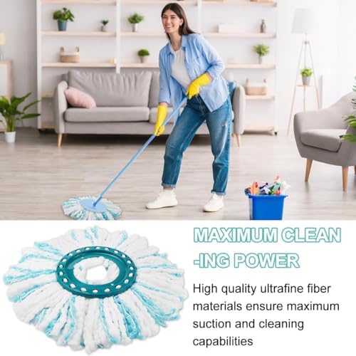 Leifheit Clean Twist Ersatzkopf 4 Stück – 2-Faser-System für jeden Boden, optimaler Schmutzfang!