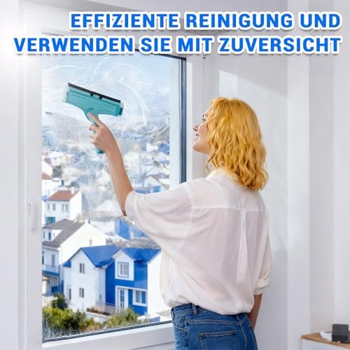 Leifheit Fensterwischer L – 3 Mikrofaser Ersatzbezüge, stark saugfähig, einfache Montage für beste Glasreinigung zuhause