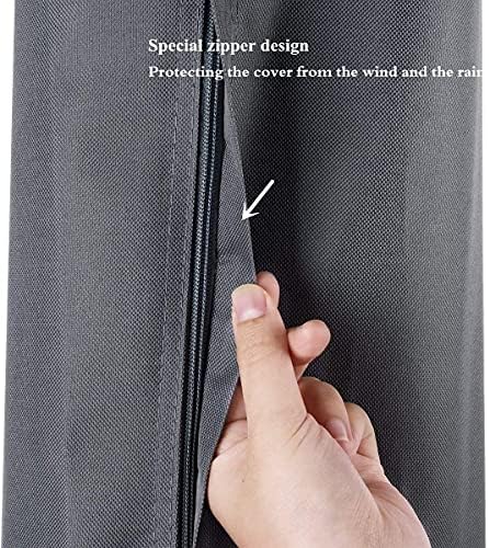 Wasserdichte Schutzhülle für Wäschespinne und Ampelschirme – Hochdichte 600D Oxford PVC mit Reißverschluss, Grau – Ideal